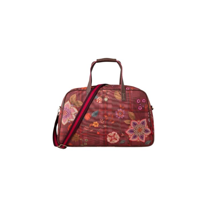 Pip Studio TOVY weekend bag medium flores felices red